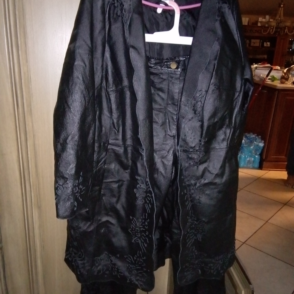 Leather Jacket & Pants set. Plus size